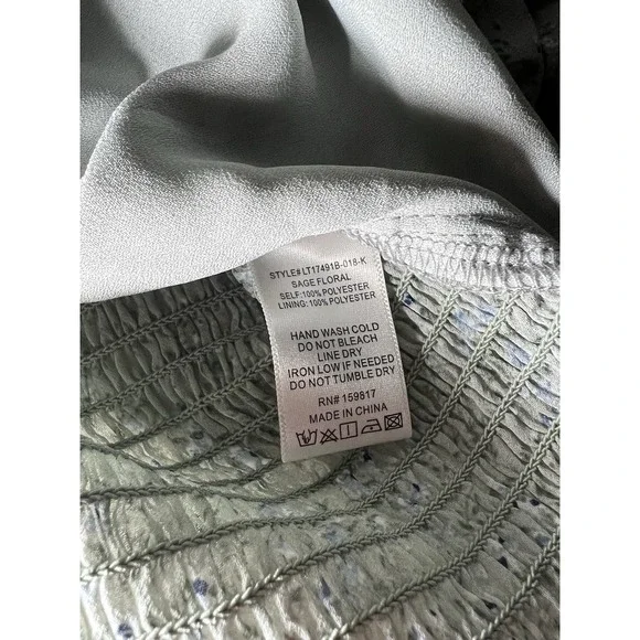 Altar'd State Sage Green Ruched Ruffle Long Sleeve Blouse Boho Cottagecore Med - Picture 6 of 6